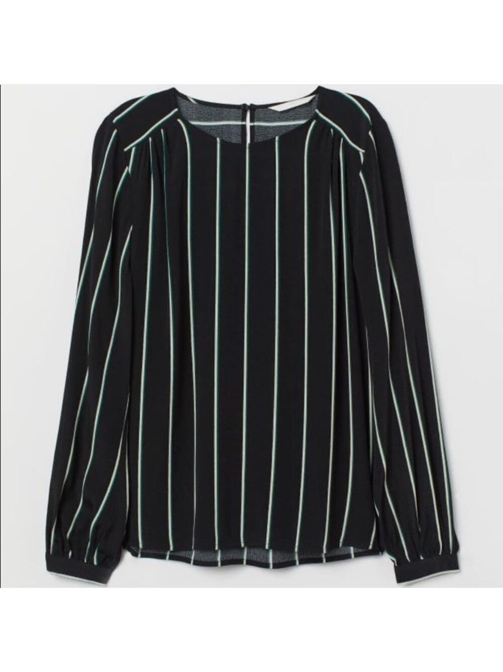 NEW H&M Long Sleeve Crewneck Striped Blouse